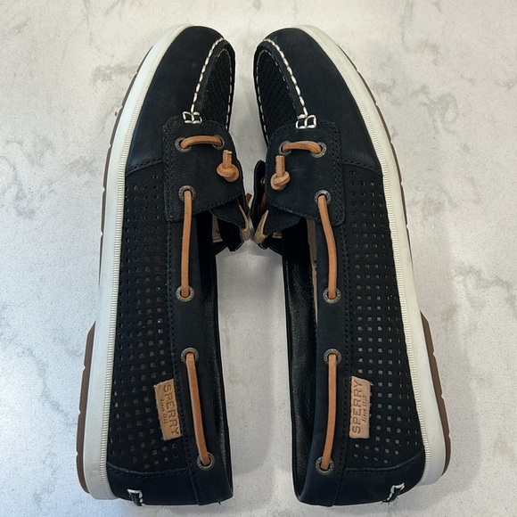 Sperry Top Sider Black Moccasin Boat Shoes - Picture 8 of 16